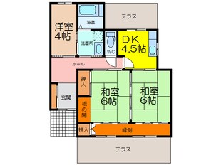 水ヶ江借家の物件間取画像